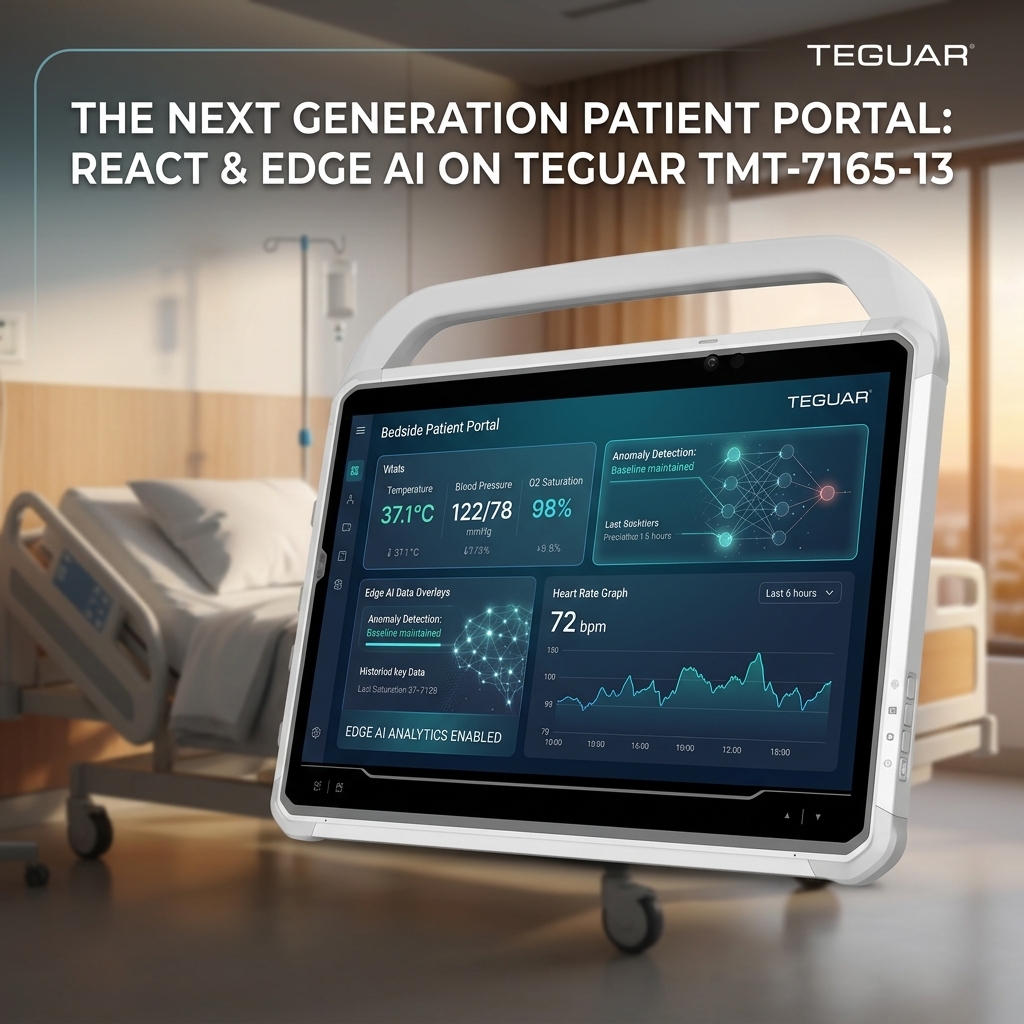 Prism TMT-7165-13 Medical Healthcare Tablet running Full-Stack Development (React/Python) in a clinical environment