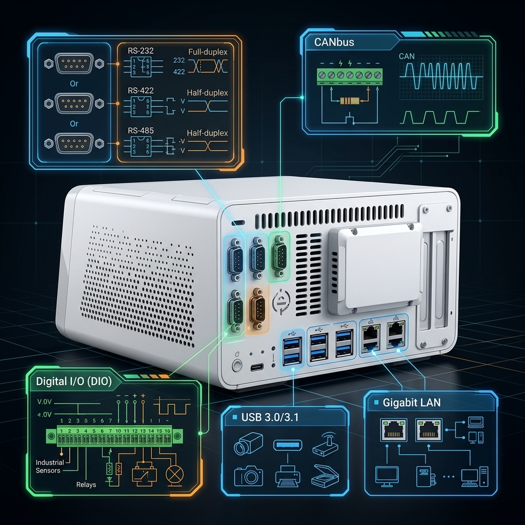 Industrial Computer I/O Explained: Serial, CAN, DIO, USB & LAN