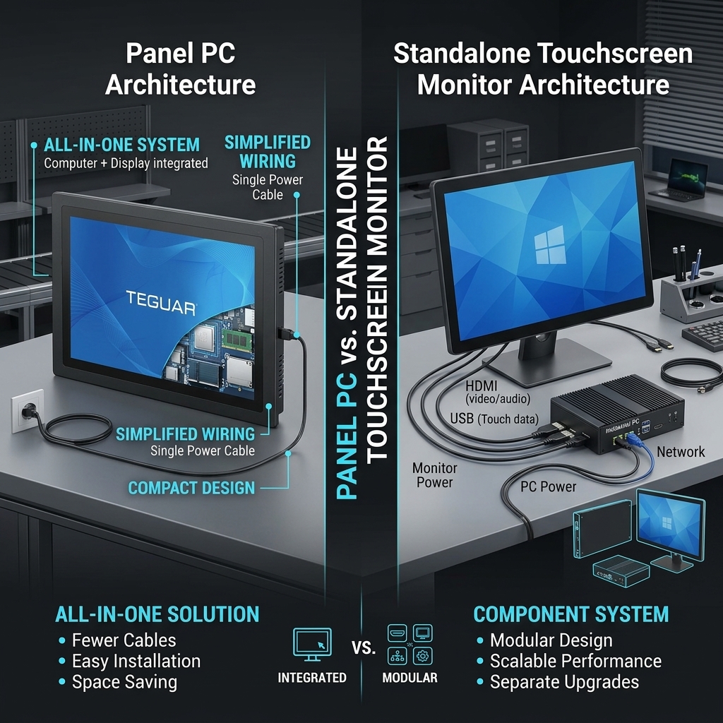 Panel PC vs Touchscreen Monitor: Which Architecture Do You Need?